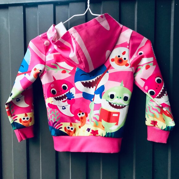 Colorful Baby Shark-Inspired Toddler Thin Hoodie Jacket | Size 100 (2T-3T) - Picture 2 of 4